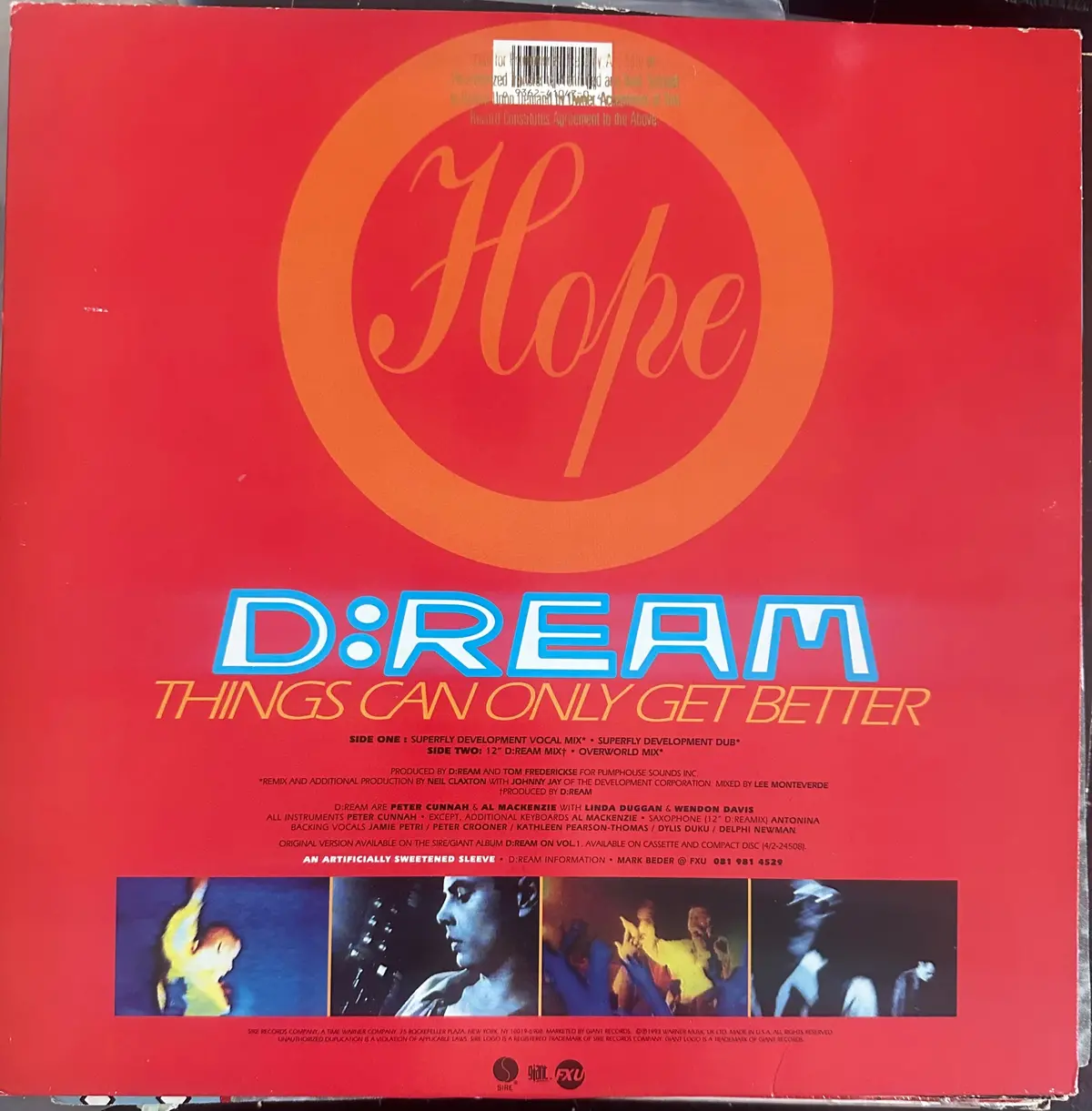 D:Ream - Things Can Only Get Better 12" Single Lp Vinyl - Used 2