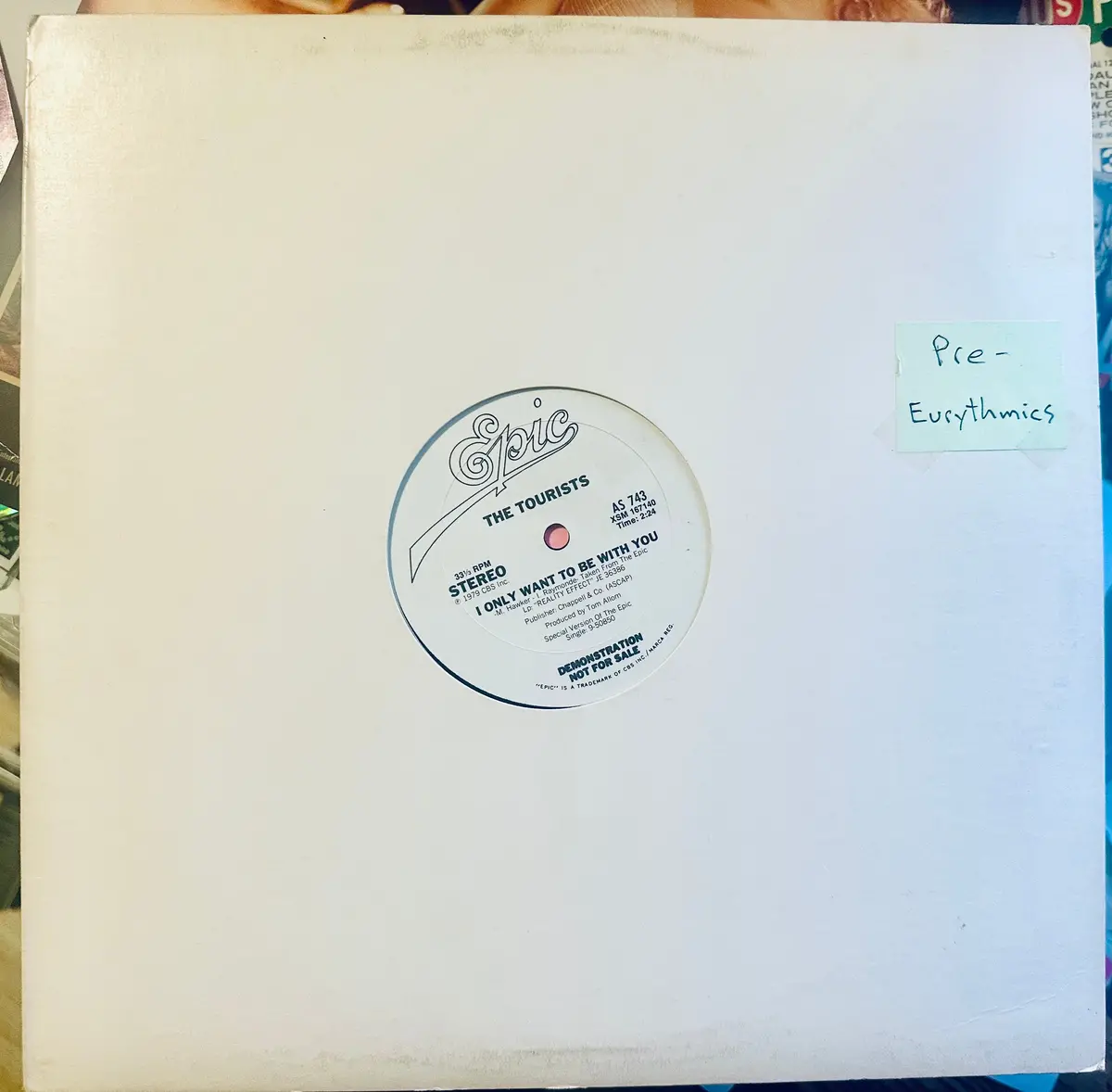 The Tourists (Annie Lennox / Dave Stewart) 3 Tracks 12" Single - Promo Lp Vinyl - Used 1
