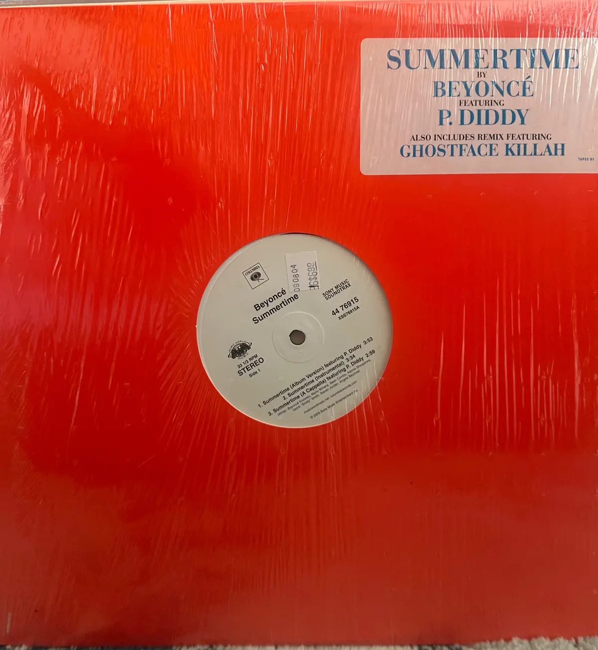 Beyoncé Summertime 12” Single Lp Vinyl Used 1