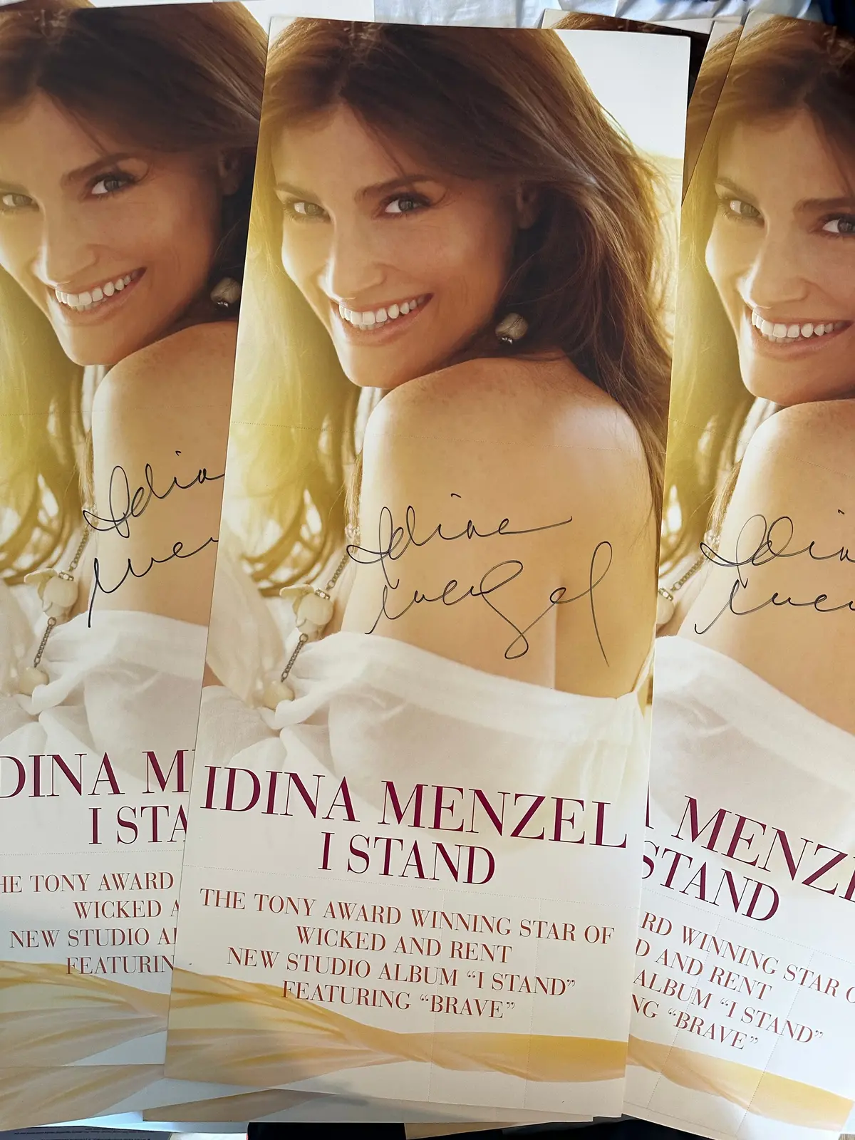 Idina Menzel Autographed Promotional I Stand Poster Flat 1
