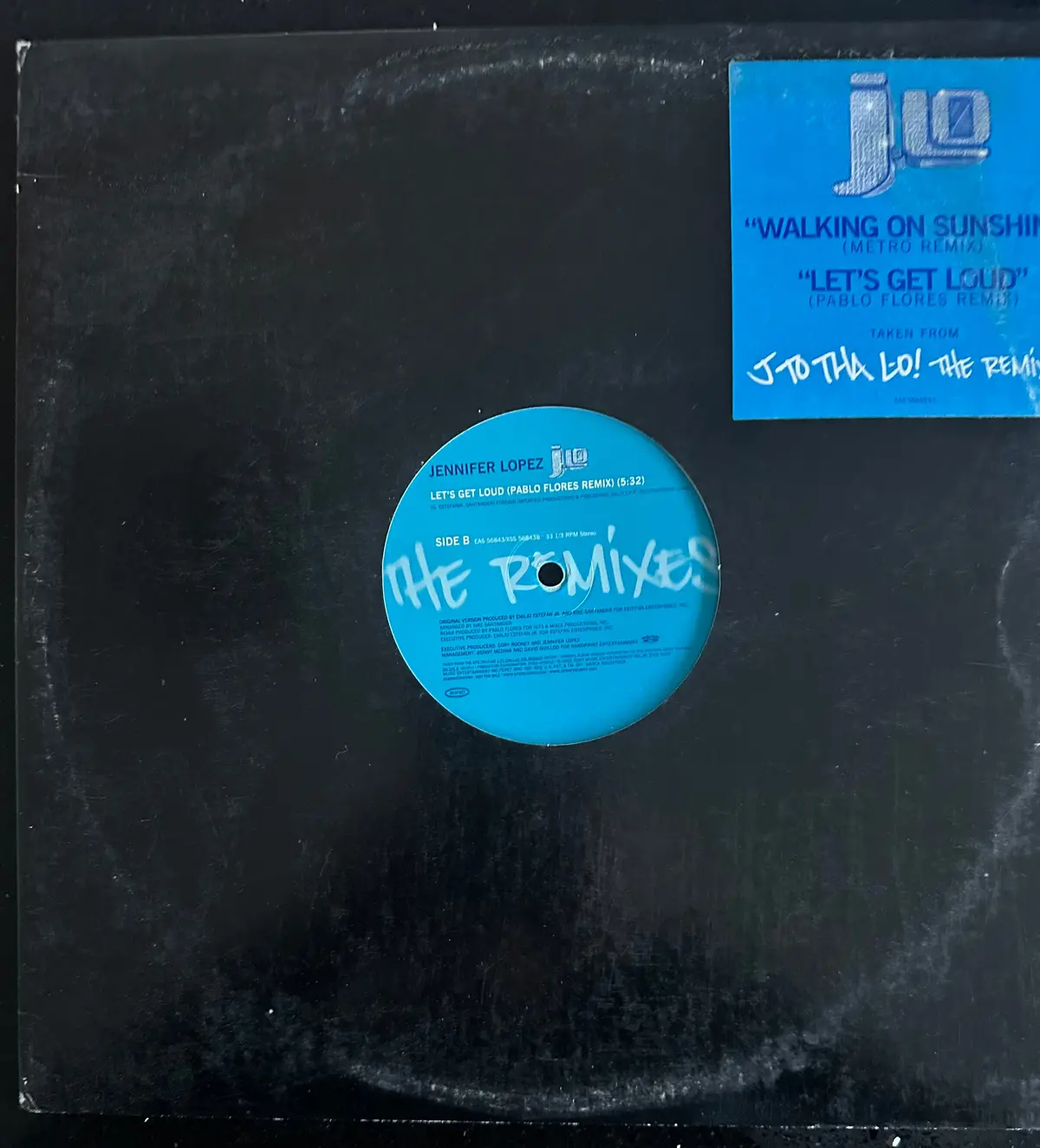 Jennifer Lopez - Walking On Sunshine / Let's Get Loud "Blue" Vinyl 12" Single Lp - Used 2