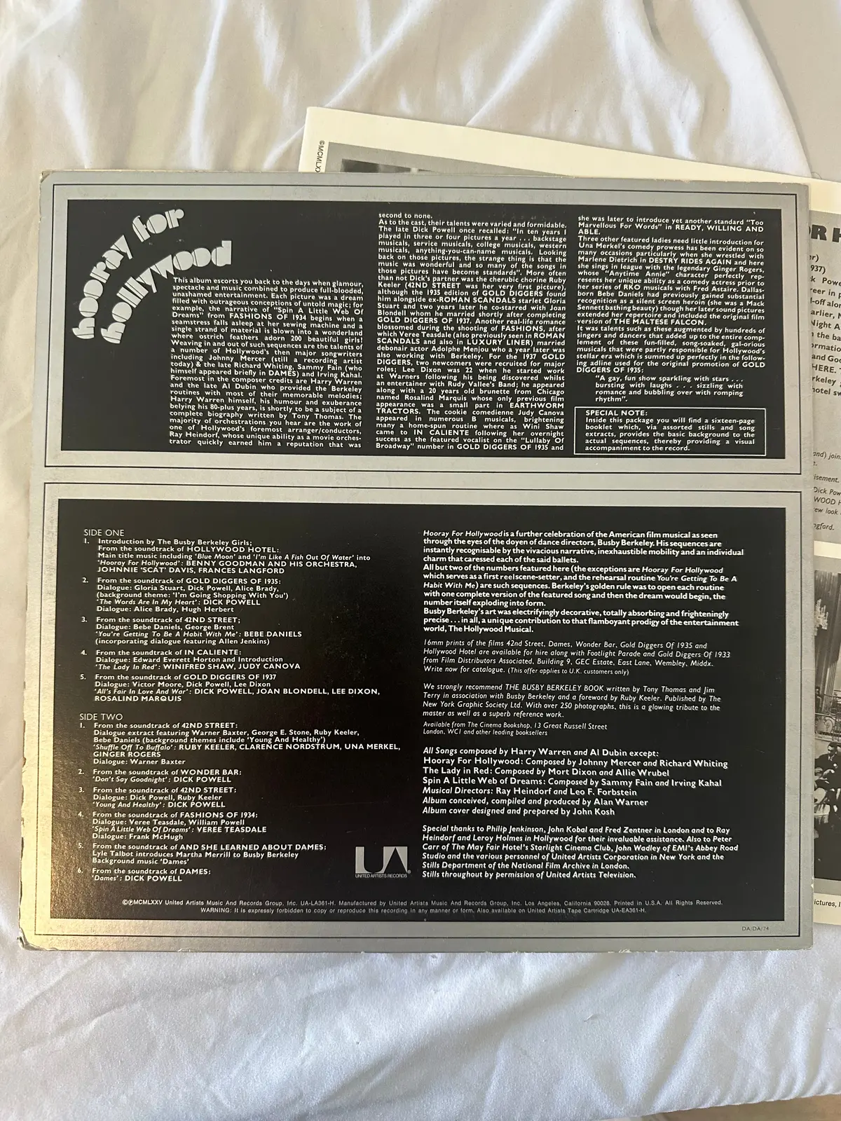 Hooray For Hollywood - Original Soundtrack Lp Vinyl - Used 2
