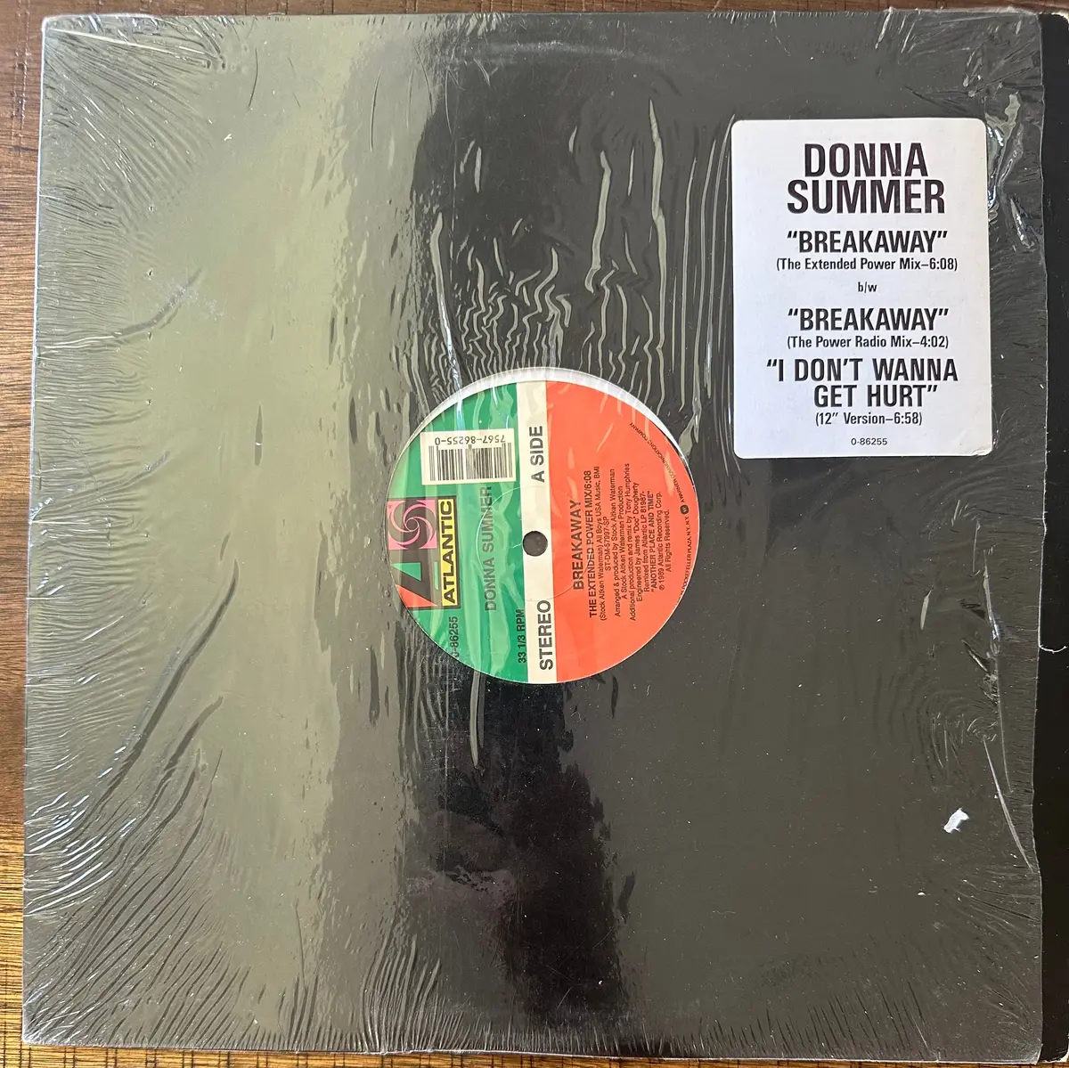 Donna Summer - Breakaway /I Don't Wanna Get Hurt 12 Inch Vinyl With Hype Sticker - Used 1