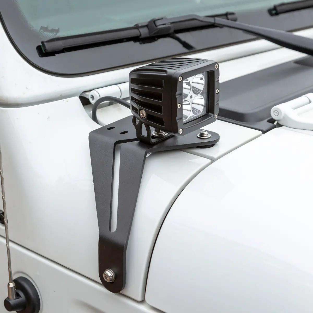 Aries 1501305 Led Lights For Jeep Wrangler Jl, Gladiator And Windshield Brackets, 2-Inch, 2,200-Lumen Spot Beams 1