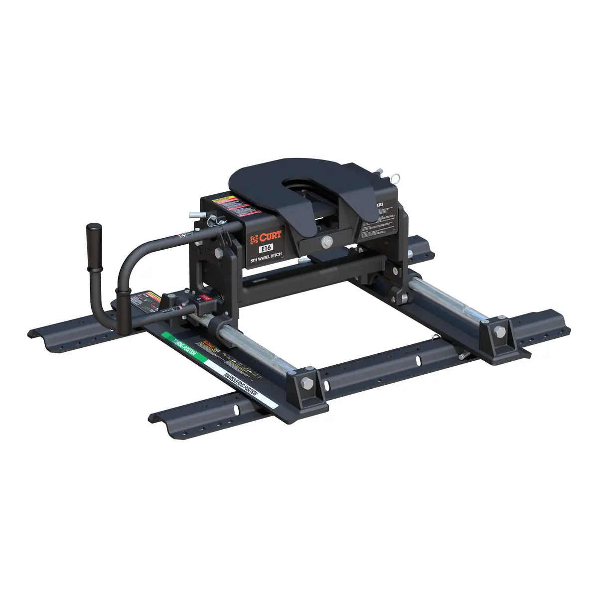 Curt 16616 E16 5Th Wheel Slider Hitch With Base Rails For Short Bed Trucks, 16,000 Lbs 1