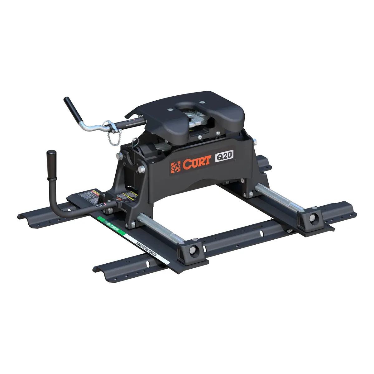 Curt 16636 Q20 5Th Wheel Slider Hitch With Base Rails For Short Bed Trucks, 20,000 Lbs. 1