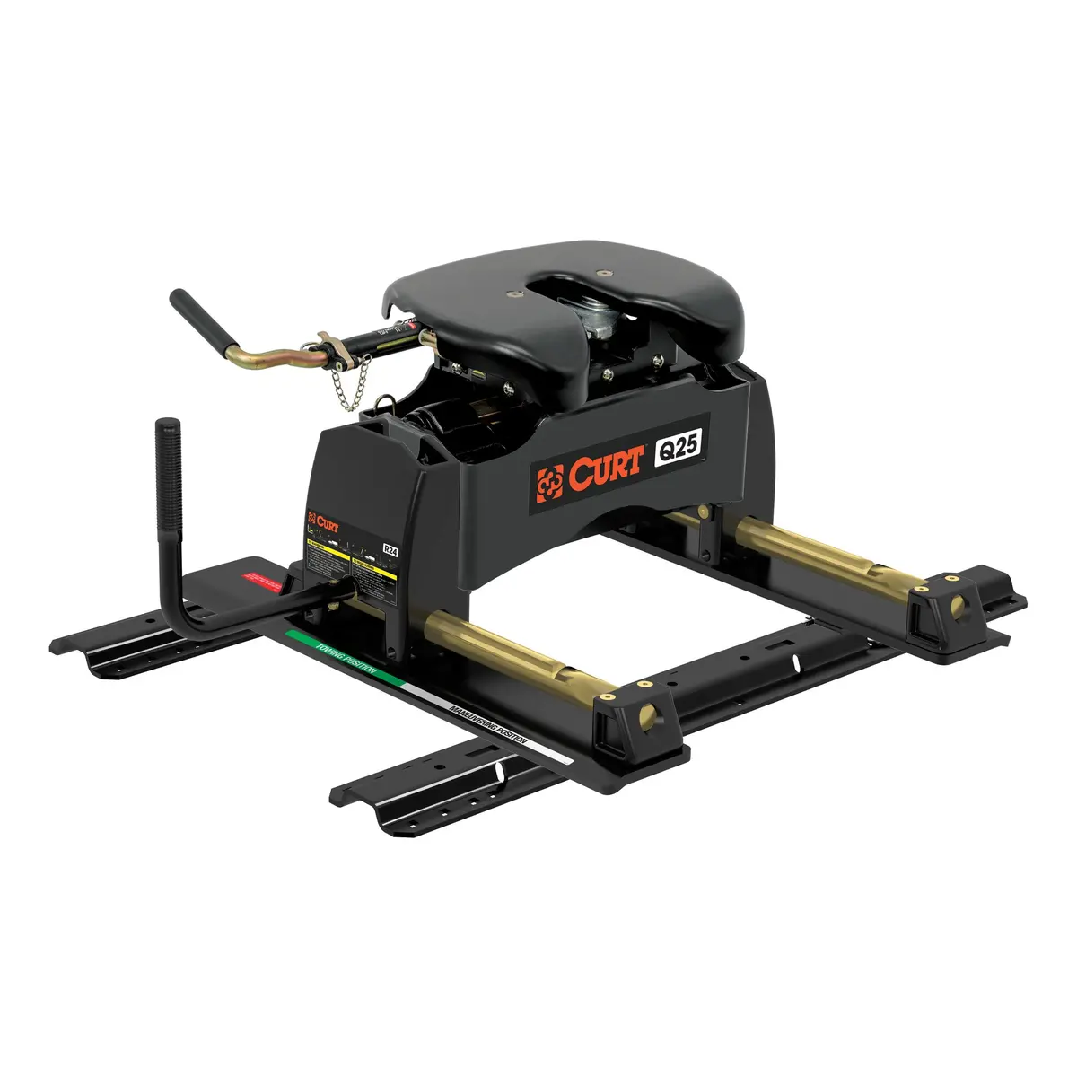 Curt 16666 Q25 5Th Wheel Slider Hitch With Base Rails For Short Bed Trucks, 24,000 Lbs. 1