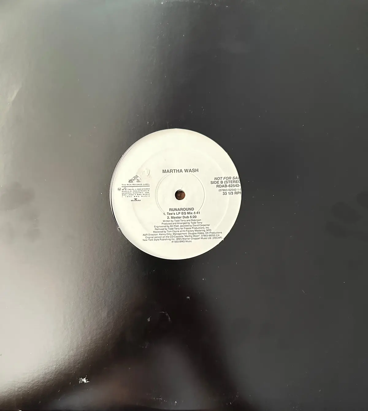 Martha Wash - Runaround - 12" Lp Promo Single Vinyl - Used 1