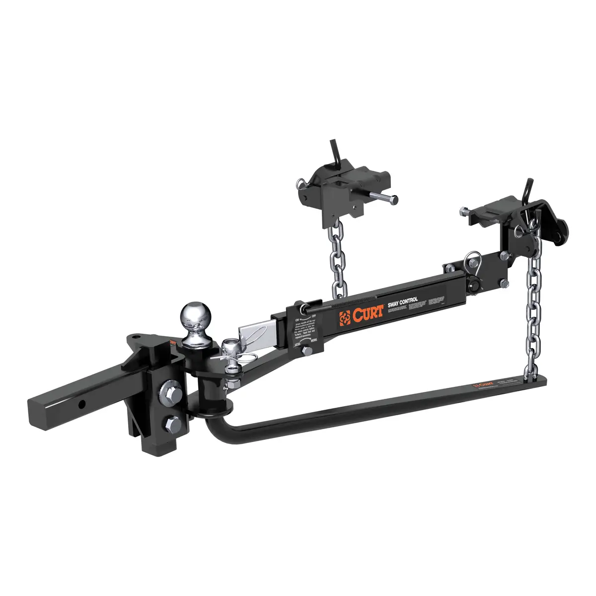 Curt 17062 Mv Round Bar Weight Distribution Hitch With Sway Control, Up To 10,000 Lbs., 2-Inch Shank, 2-5/16-Inch Ball 1