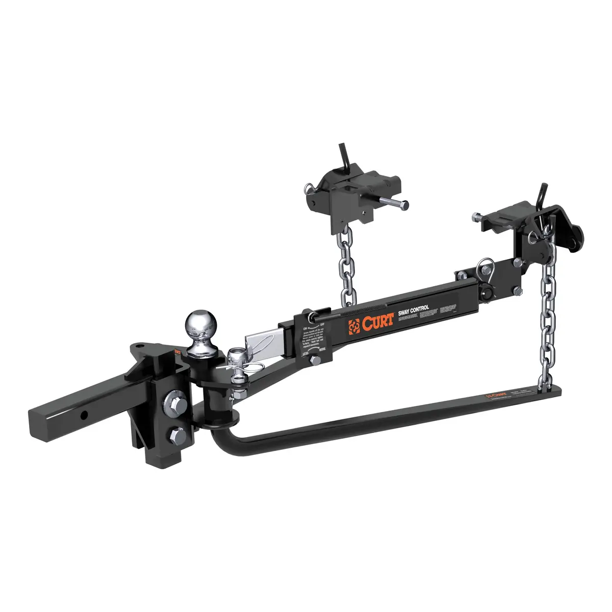 Curt 17063 Mv Round Bar Weight Distribution Hitch With Sway Control, Up To 14,000 Lbs., 2-Inch Shank, 2-5/16-Inch Ball 1