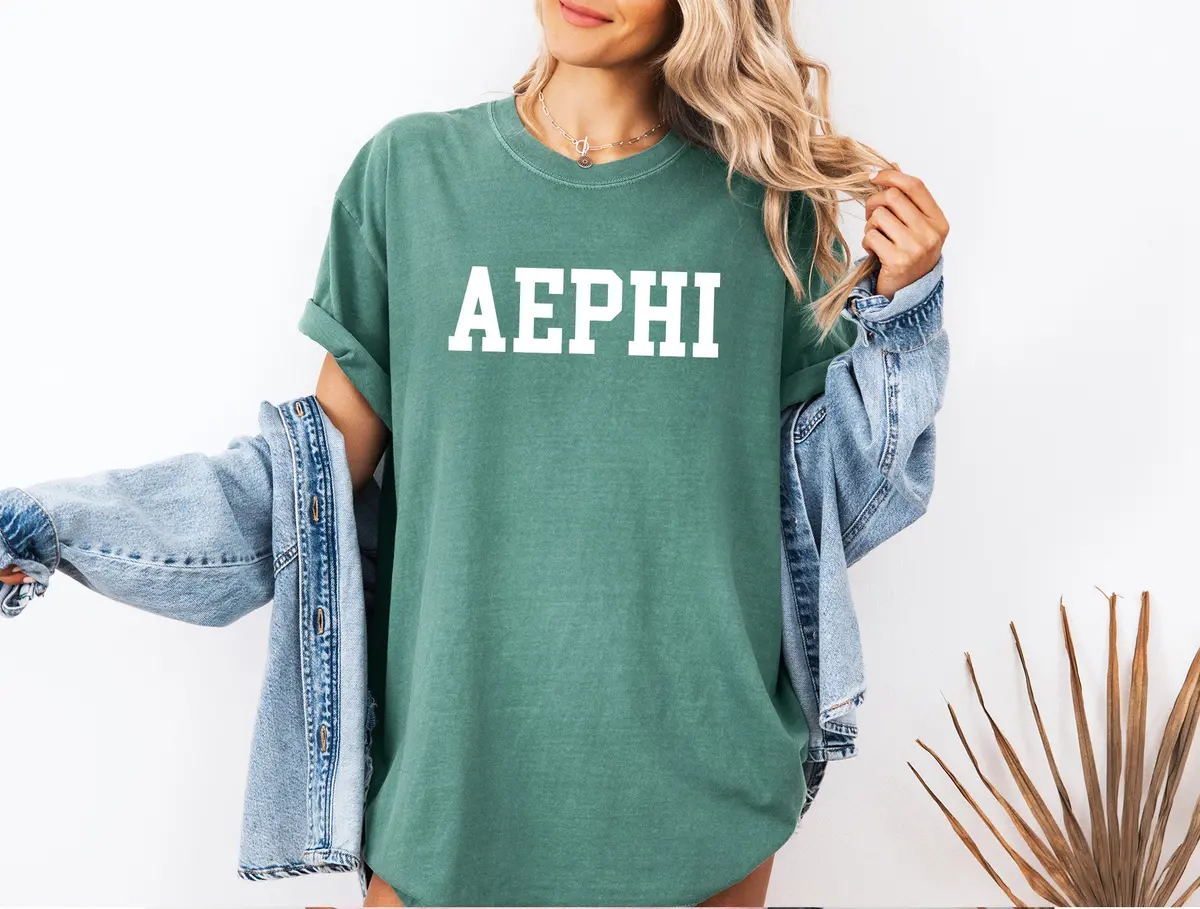 Alpha Epsilon Phi Heavyweight Short Sleeve T-Shirt - Aephi Comfort Colors Sorority Tee 1