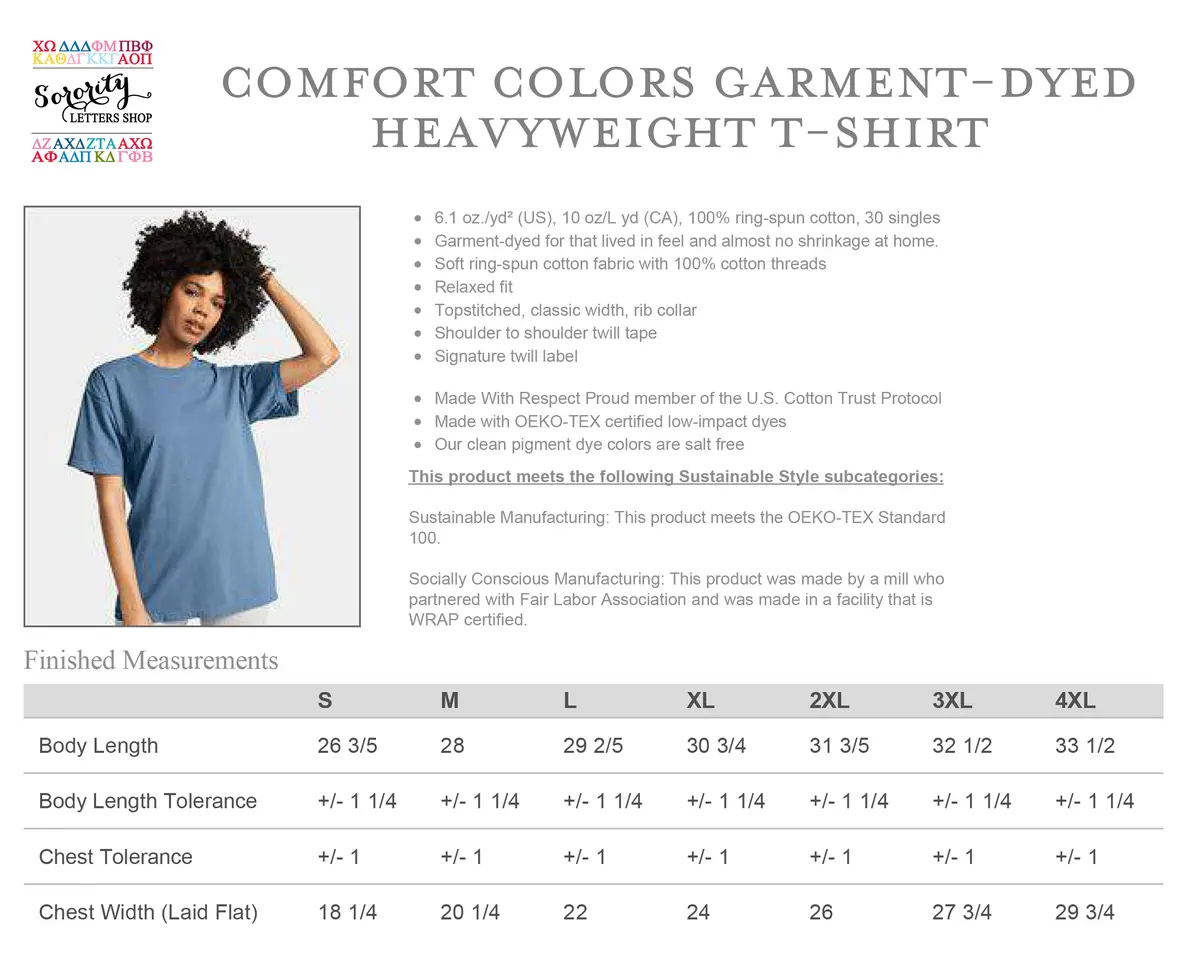 Zeta Tau Alpha Heavyweight Short Sleeve T-Shirt - Comfort Colors 6