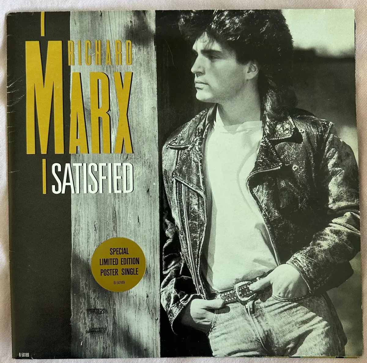 Richard Marx 45 Vinyl - Satisfied Record Limited Edition Poster Single - Used 1
