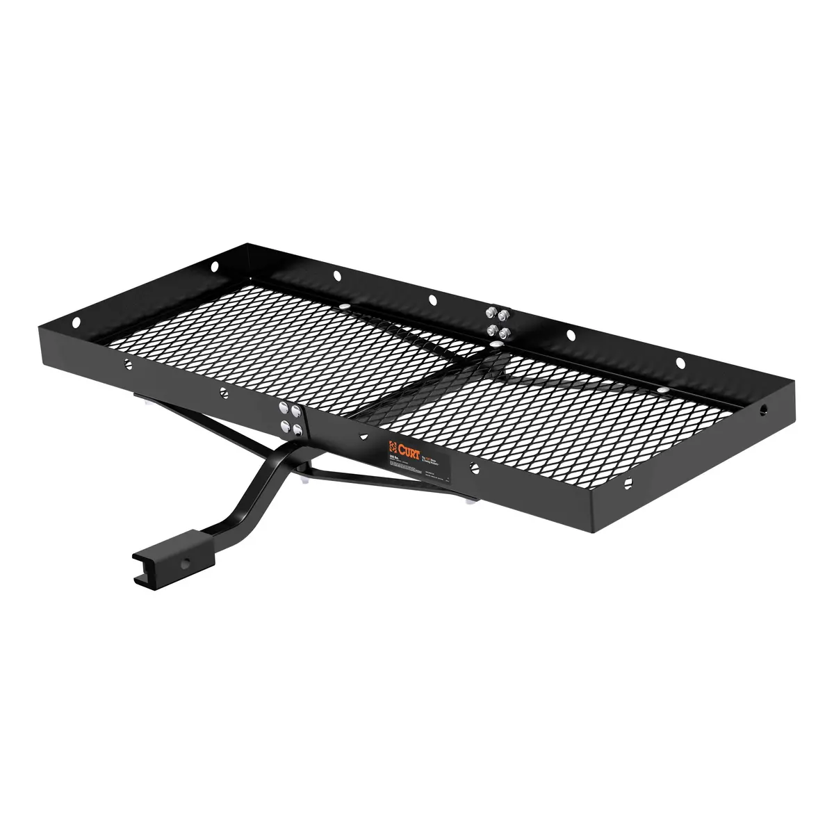Curt 18110 Tray-Style Trailer Hitch Cargo Carrier, 300 Lbs. Capacity, 47-3/4-Inch X 19-1/2-Inch, Fits 1-1/4 Or 2-Inch Receiver 1
