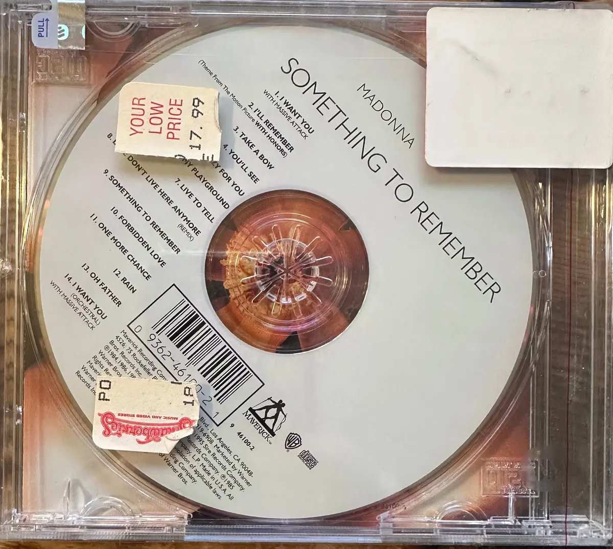 Madonna - Something To Remember Cd (Usa) First Pressing - New 2