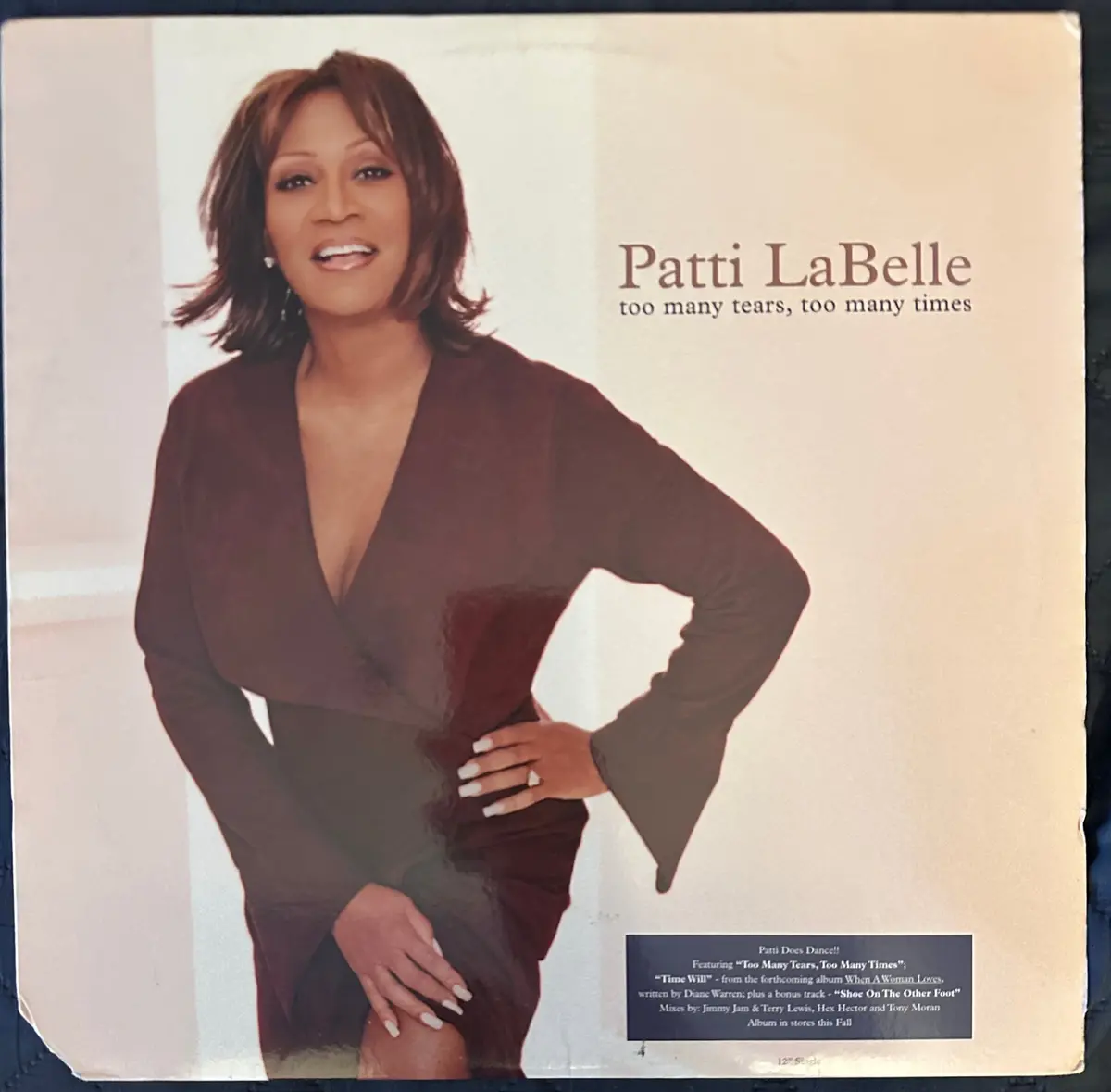Patti Labelle Too Many Tears Too Many Times 12 Inch Vinyl Use 1