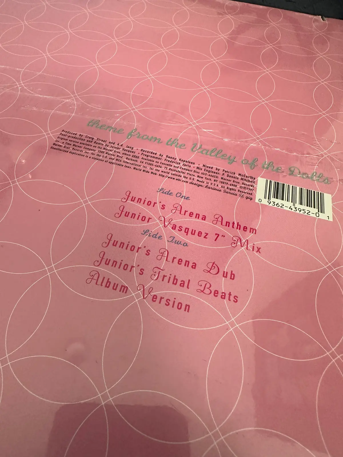 K.D. Lang - Theme From The Valley Of The Dolls - Remix 12” Single Lp Vinyl - New 2