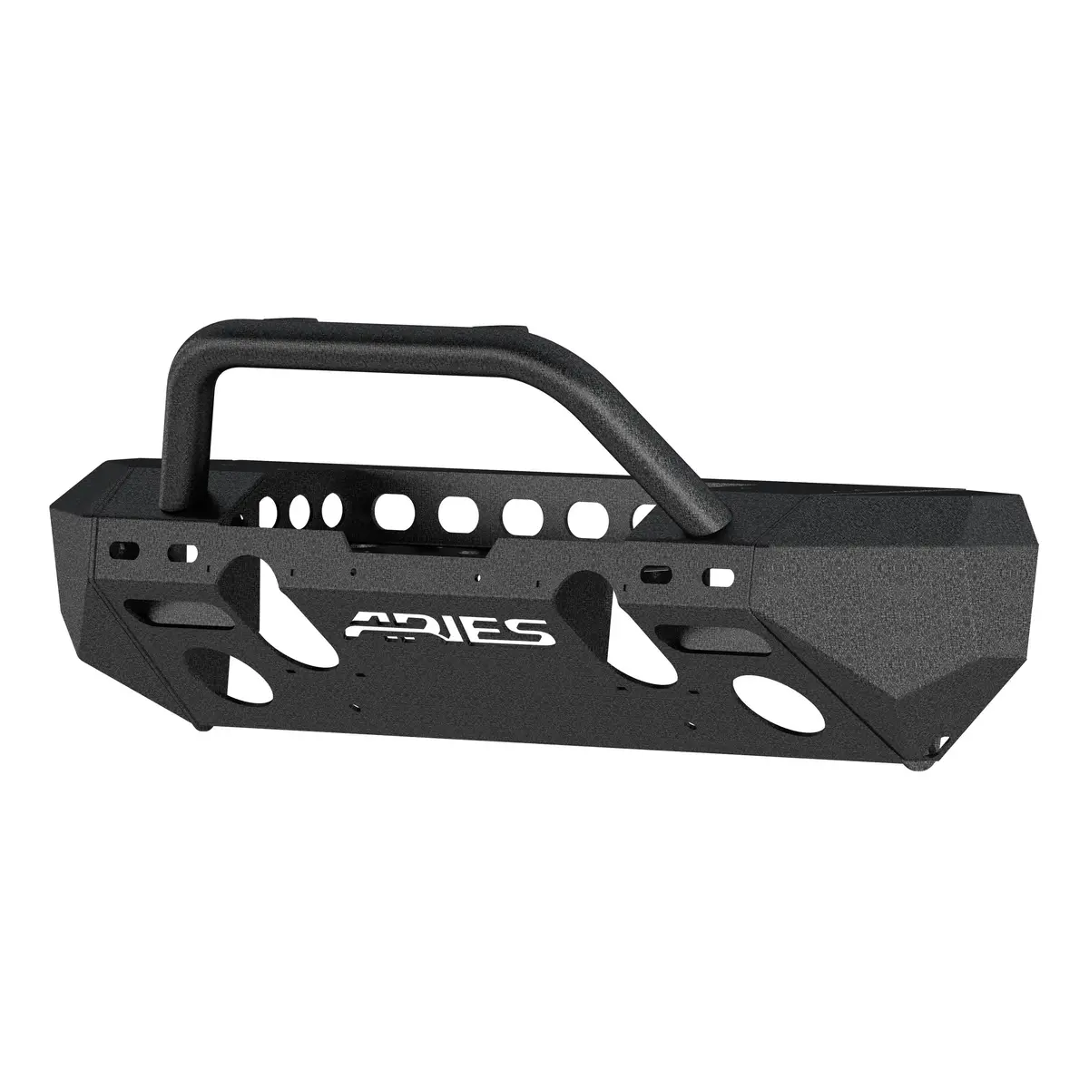 Aries 2082050 Trailchaser Black Steel Jeep Wrangler Jk Front Bumper With Brush Guard And Winch Mount 1
