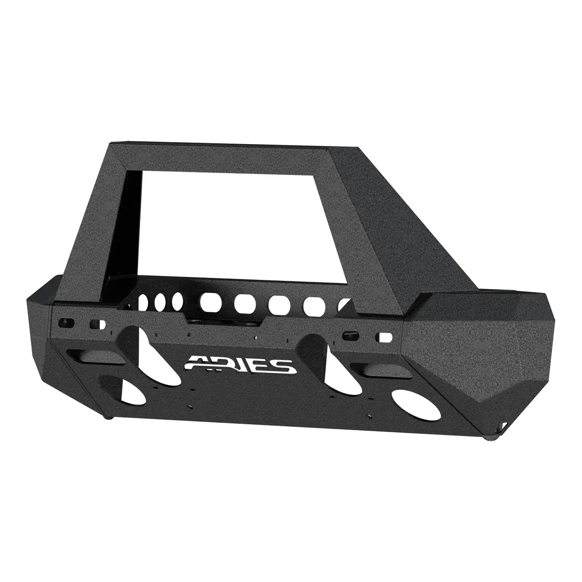 Aries 2082055 Trailchaser Black Aluminum Jeep Wrangler Jk Front Bumper With Brush Guard And Winch Mount 1