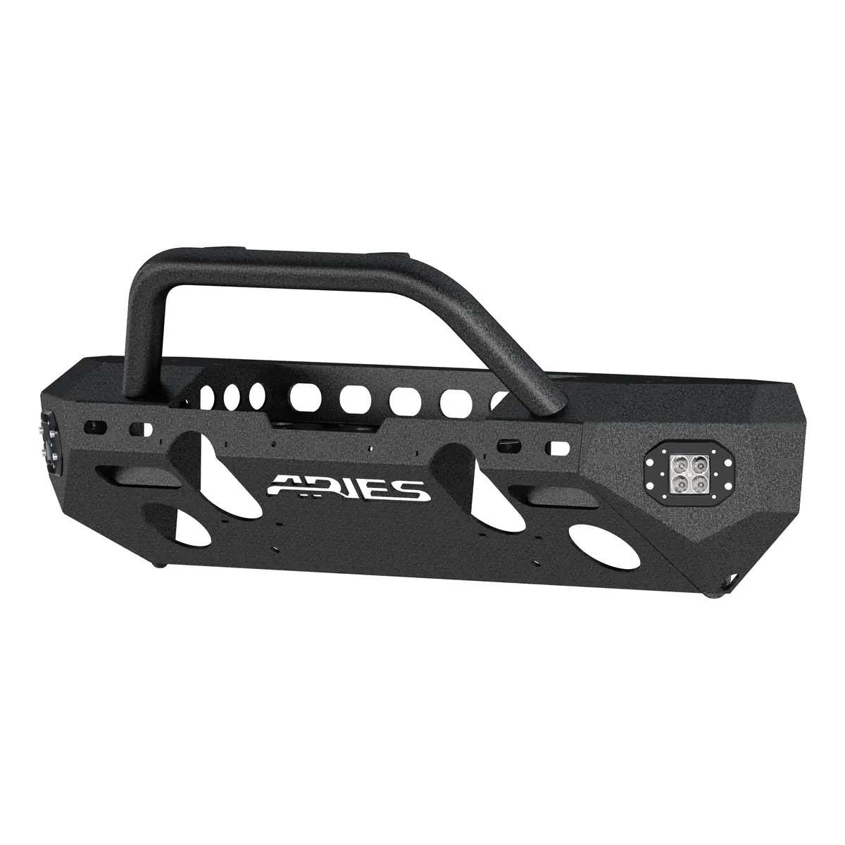 Aries 2082084 Trailchaser Black Steel Jeep Wrangler Jl Front Bumper With Led Lights And Winch Mount 1