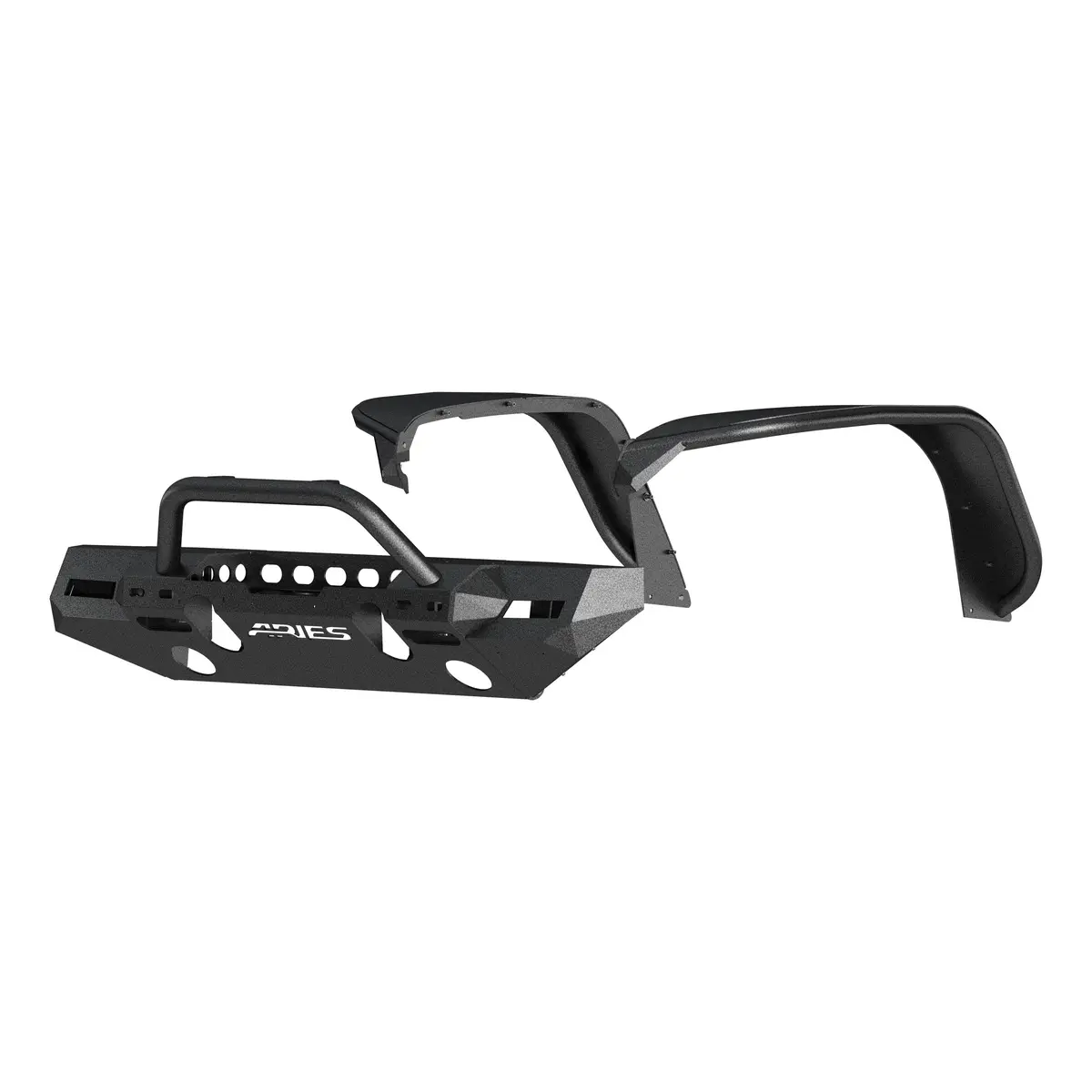 Aries 2082086 Trailchaser Black Steel Jeep Wrangler Jl Front Bumper And Fender Flares 1