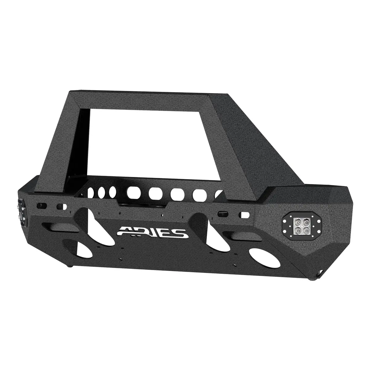 Aries 2082095 Trailchaser Black Aluminum Jeep Wrangler Jl Front Bumper With Led Lights And Winch Mount 1
