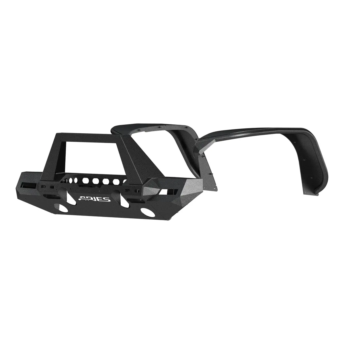 Aries 2082097 Trailchaser Black Aluminum Jeep Wrangler Jl Front Bumper And Fender Flares 1