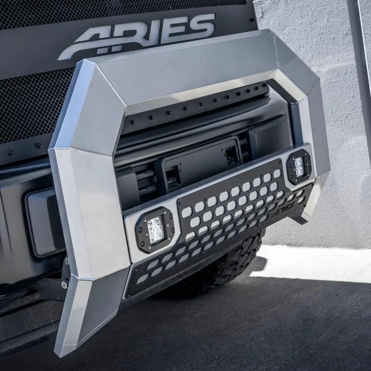 Aries 2155101 Advantedge Chrome Aluminum Truck Bull Bar With Lights For Select Dodge, Ram 2500, 3500 1
