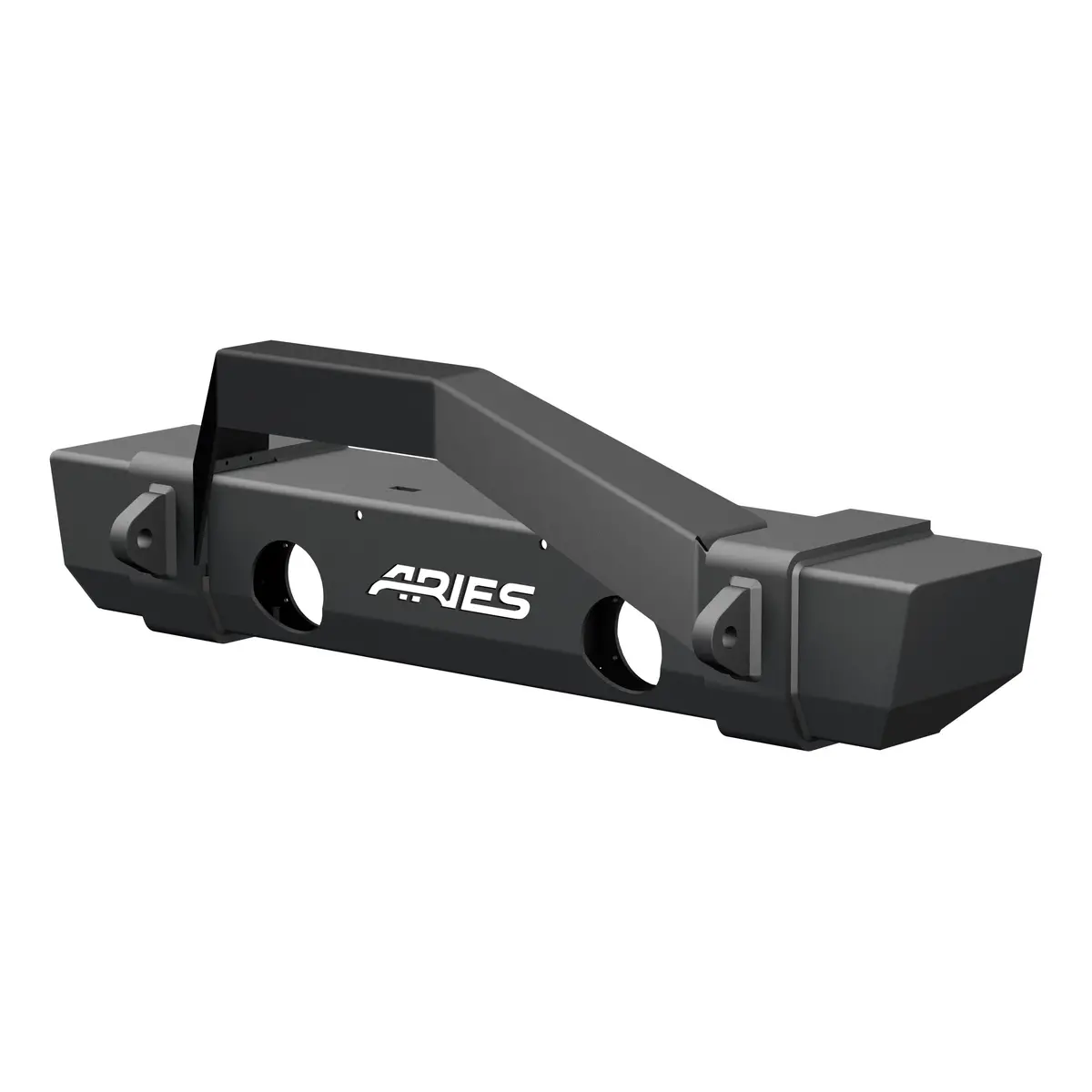 Aries 2186000 Trailcrusher Black Steel Jeep Wrangler Jk Front Bumper With Brush Guard, 12,500 Lbs. Winch And Shackle Ratings 1
