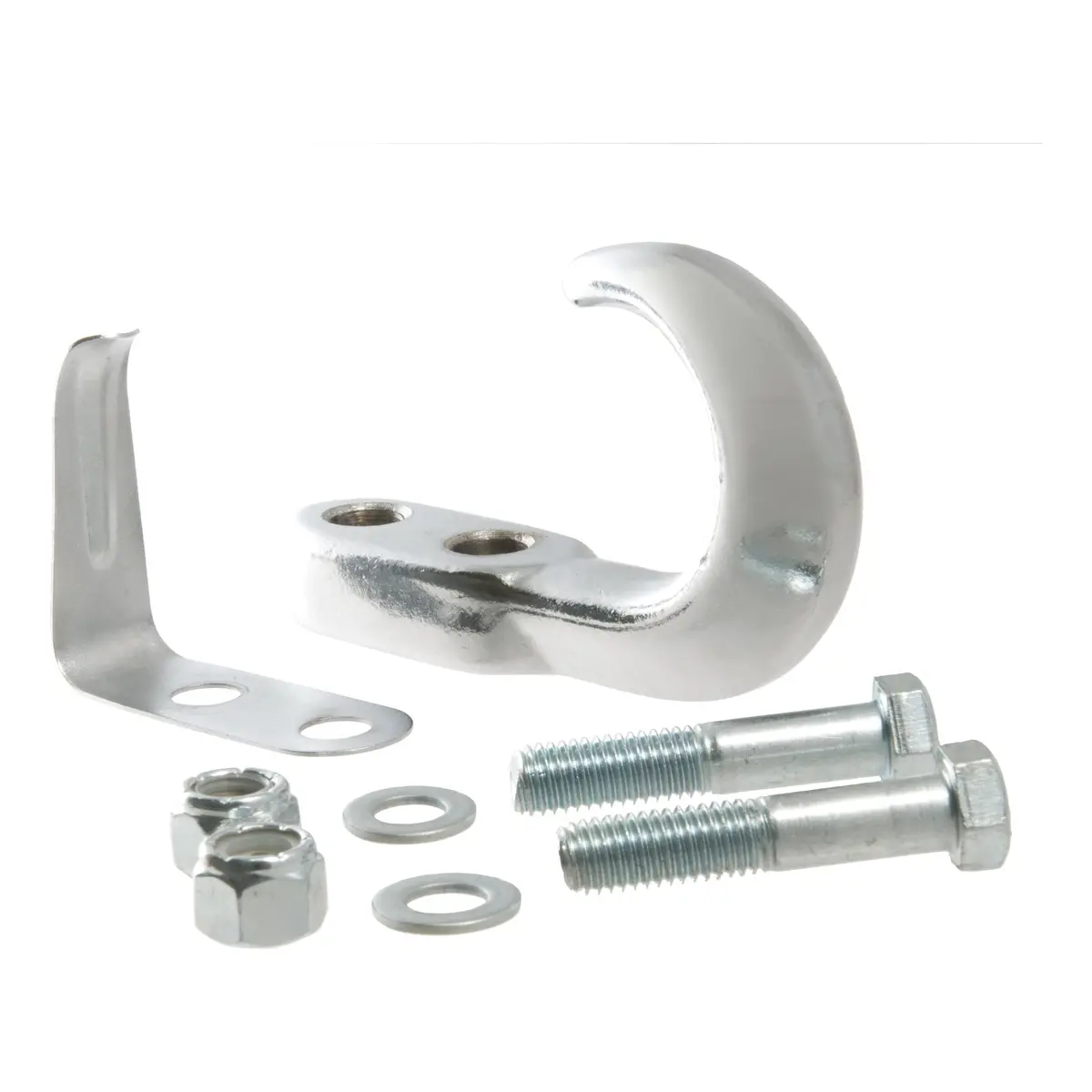 Curt 22401 Bolt-On Chrome Steel Tow Hook With Spring Clip, 10,000 Lbs. Capacity 1