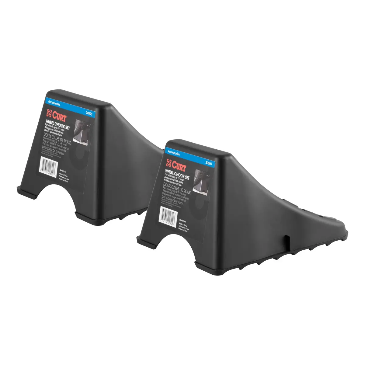 Curt 22800 Black Plastic Camper Rv Wheel Chocks For Trailers, 2-Pack 1