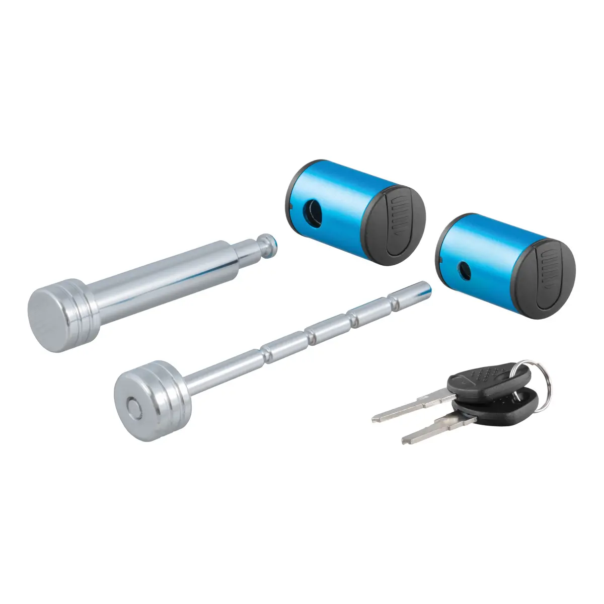 Curt 23505 Right-Angle Trailer Lock Set, 5/8-Inch Hitch Lock For 2-Inch Receiver, 1/4-Inch X 3-Inch Trailer Coupler Lock 1