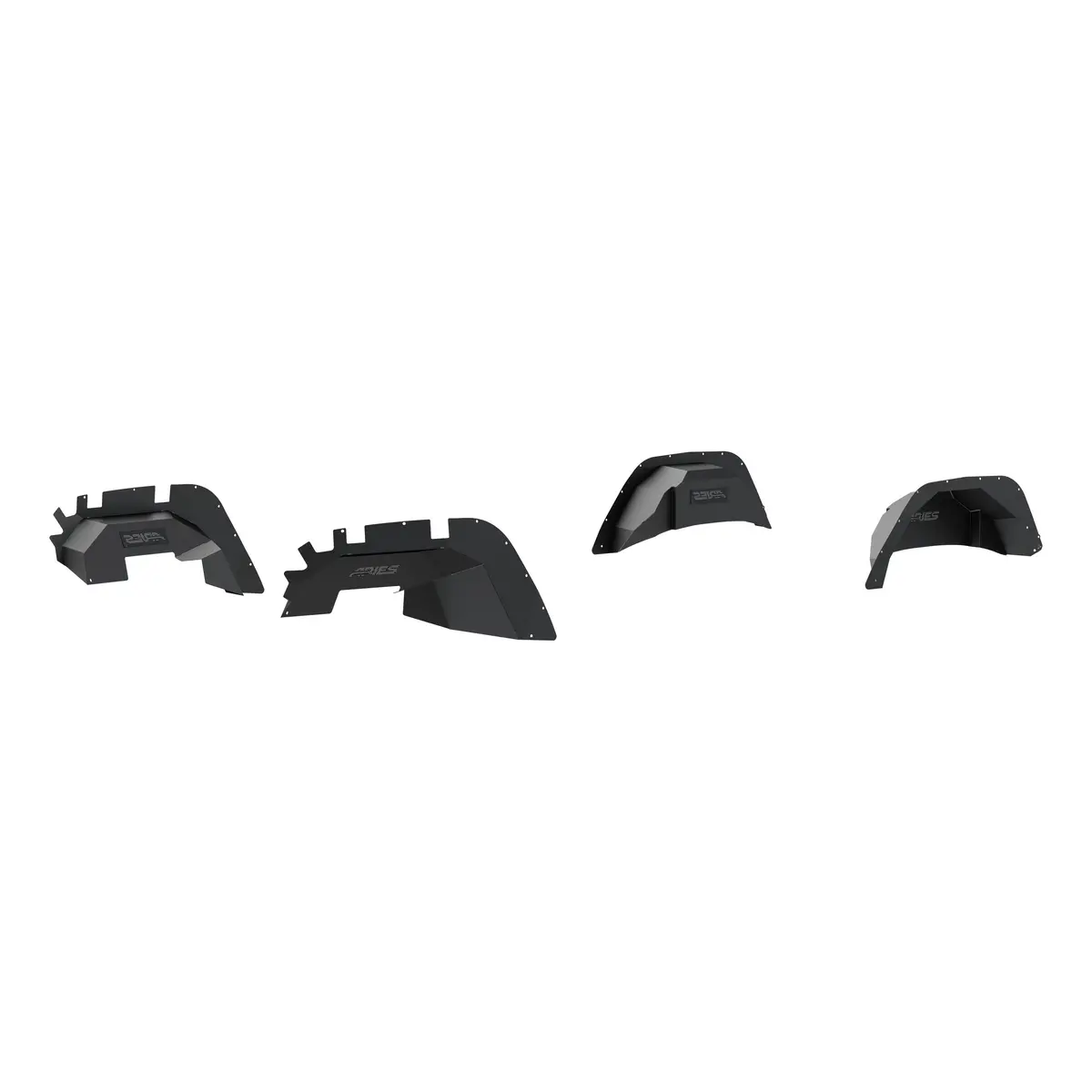 Aries 2500650 Black Aluminum Front And Rear Jeep Wrangler Jl Inner Fender Liner Wheel Well Guard Covers 1