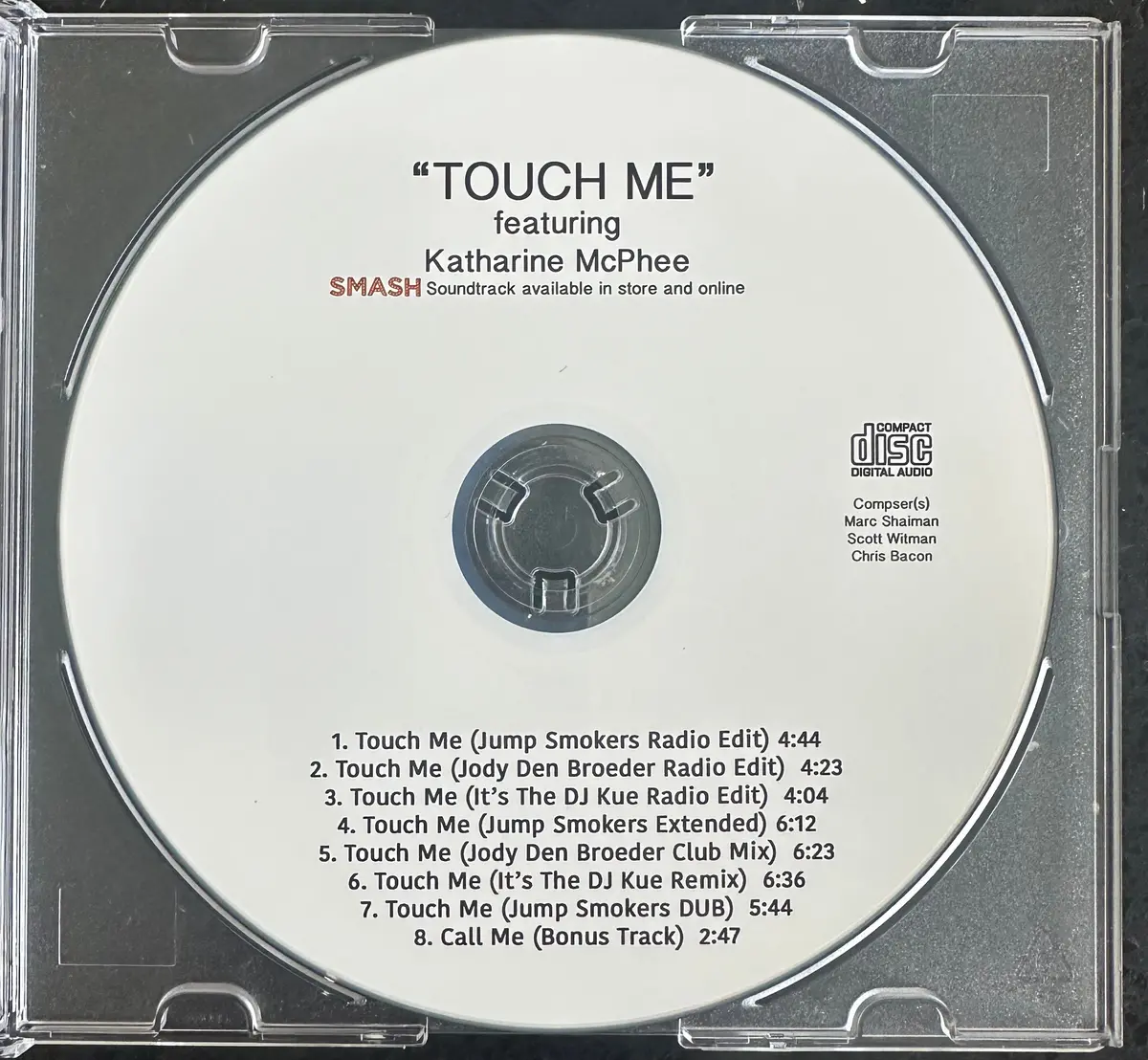 Katharine Mcphee (Smash) Touch Me Promo Cd Single - (Dj) 2