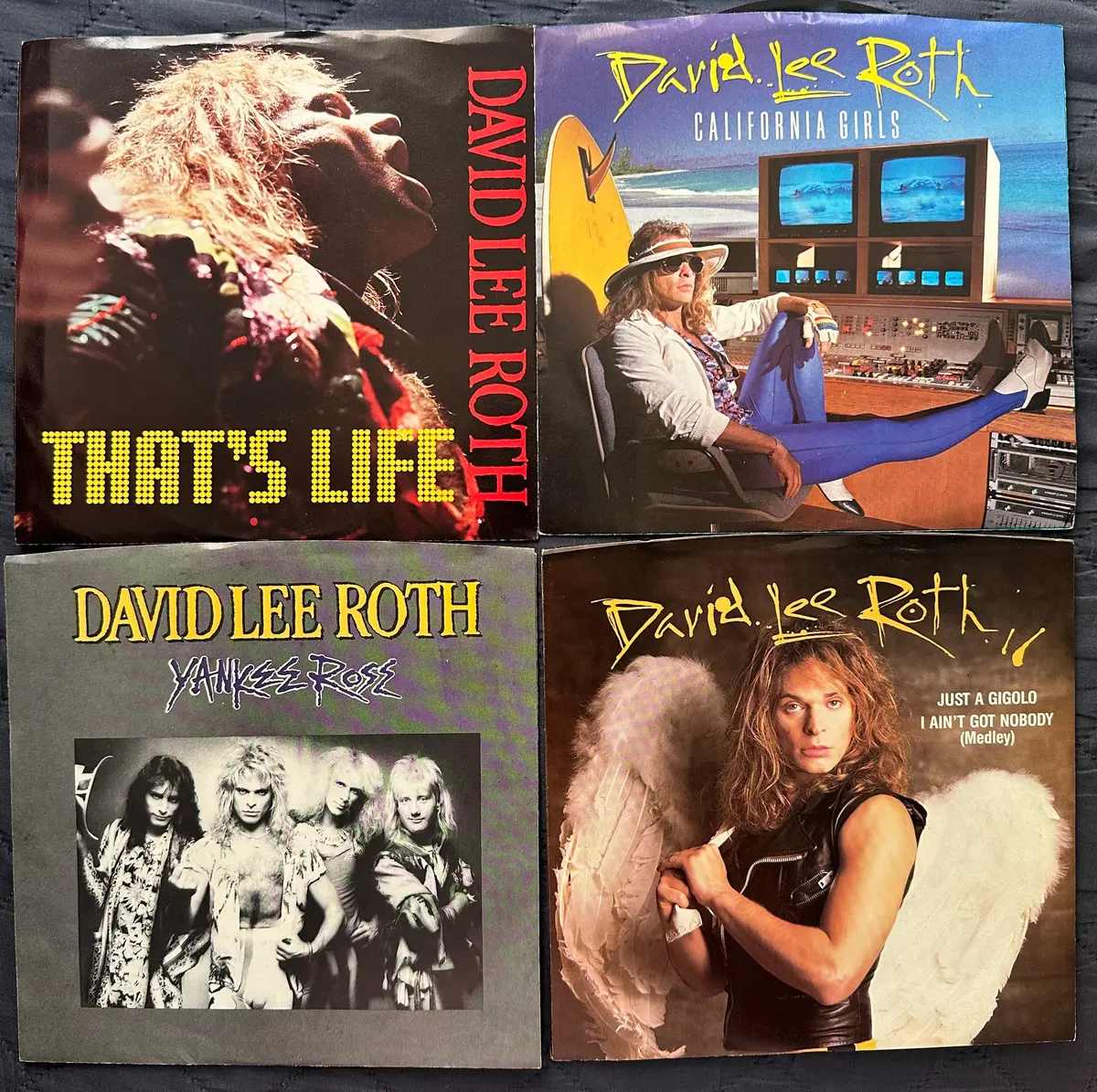 David Lee Roth - Set Of Four 45 Records - Used 1