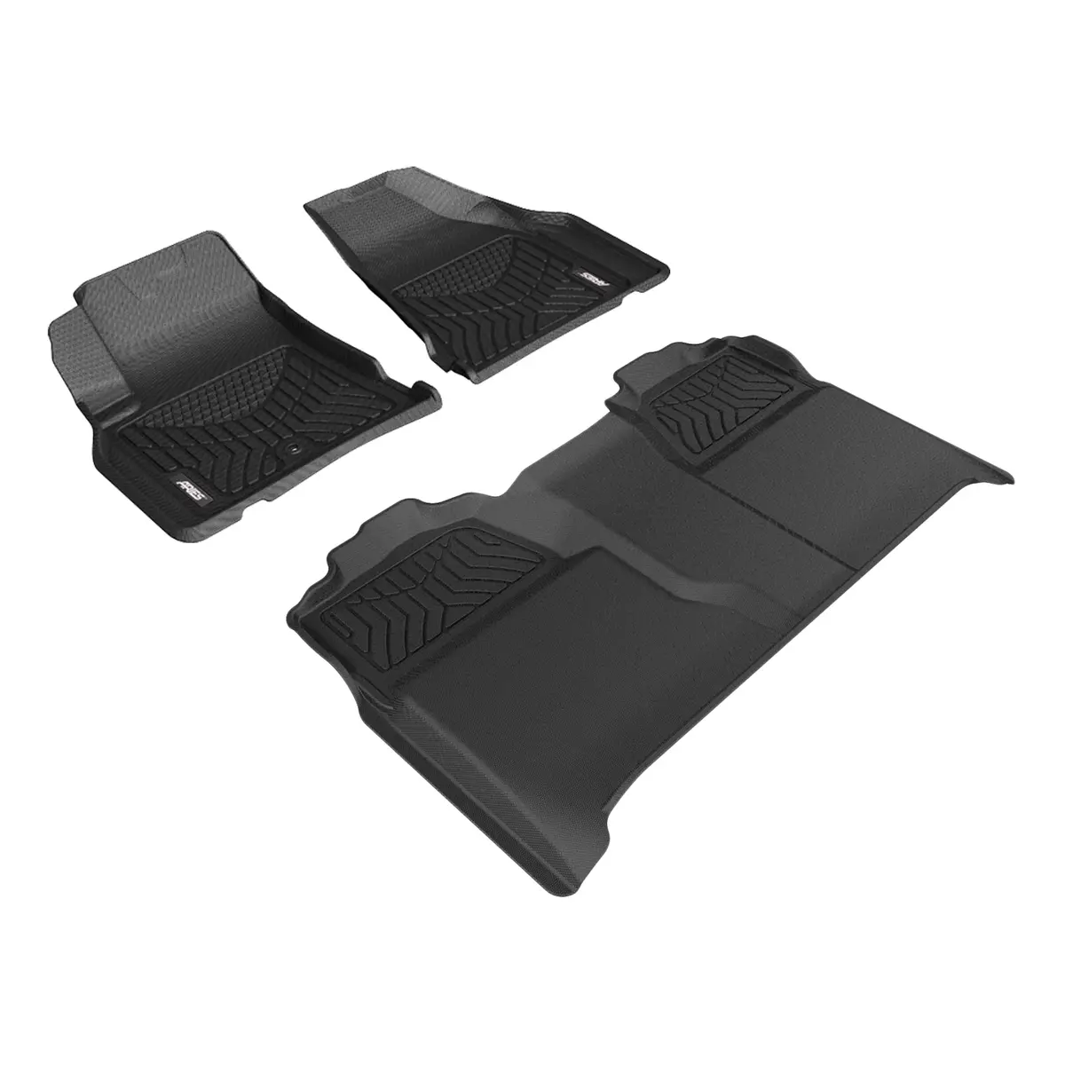 Aries 2800309 Styleguard Xd Black Custom Floor Liners, Select Buick Enclave, Chevy Traverse, Gmc Acadia (2Nd Buckets), 1St, 2Nd Row 1