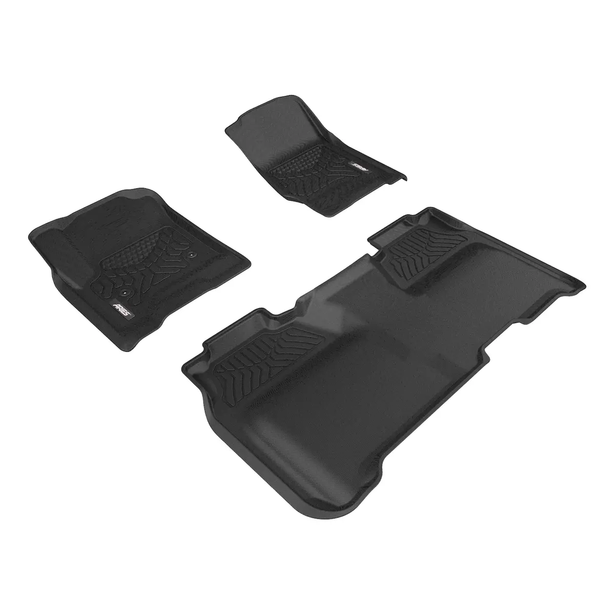Aries 2800509 Styleguard Xd Black Custom Floor Liners, Select Chevy Silverado, Gmc Sierra 1500, 2500, 3500 Crew Cab, 1St, 2Nd Row 1