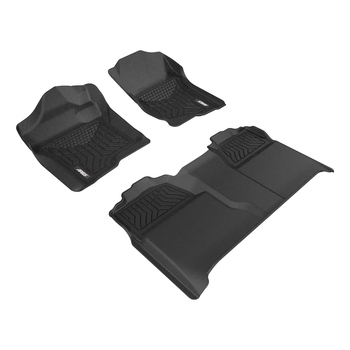 Aries 2801009 Styleguard Xd Black Custom Floor Liners, Select Chevy Silverado, Gmc Sierra 1500, 2500, 3500 Crew Cab, 1St, 2Nd Row 1