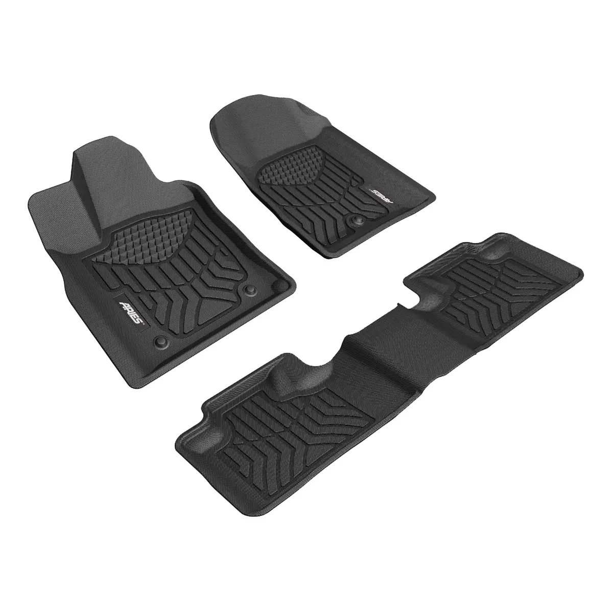 Aries 2801509 Styleguard Xd Black Custom Floor Liners, Select Dodge Durango, Jeep Grand Cherokee, 1St And 2Nd Row 1