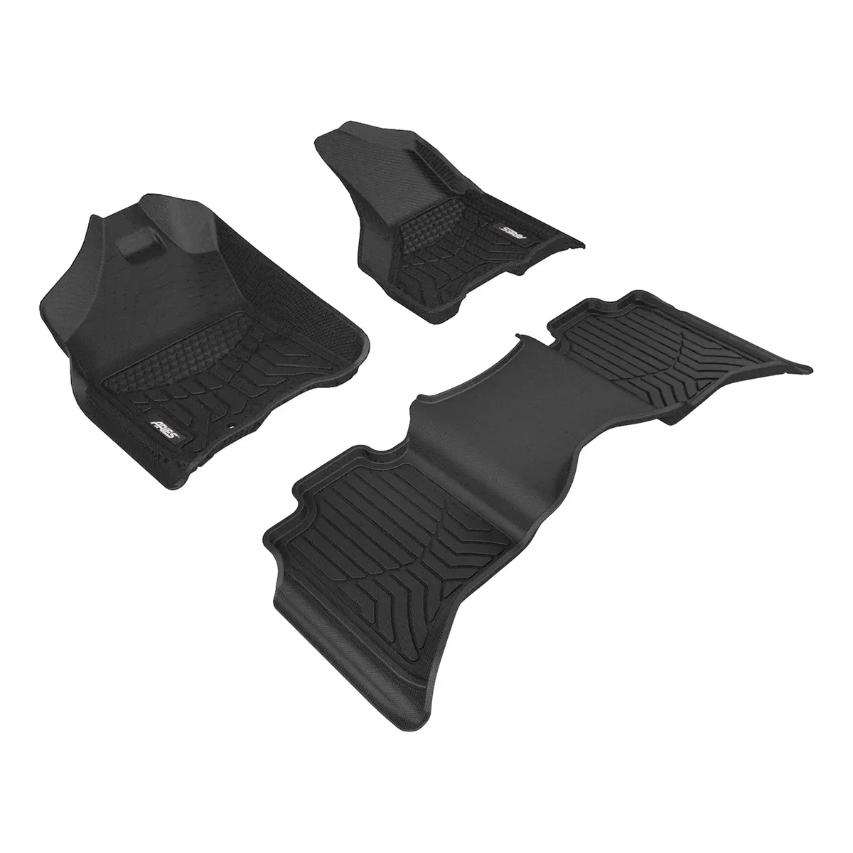 Aries 2801809 Styleguard Xd Black Custom Floor Liners, Select Dodge, Ram 1500, 2500, 3500 Crew Cab, 1St And 2Nd Row 1