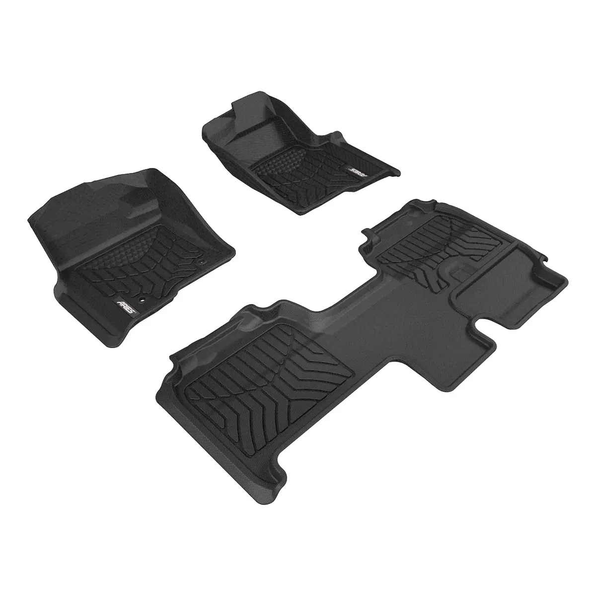 Aries 2802809 Styleguard Xd Black Custom Floor Liners, Select Ford F-150 Extended Cab, 1St And 2Nd Row 1