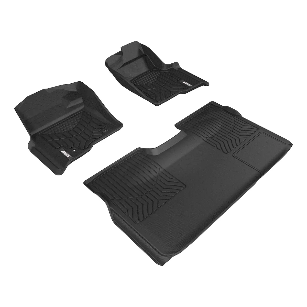 Aries 2802909 Styleguard Xd Black Custom Floor Liners, Select Ford F-150 Crew Cab, 1St And 2Nd Row 1
