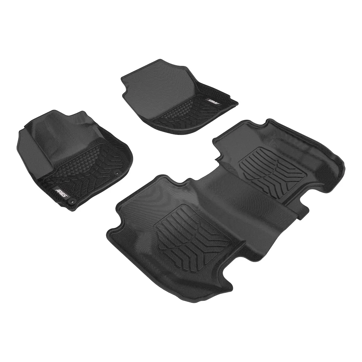 Aries 2803509 Styleguard Xd Black Custom Floor Liners, Select Honda Fit, 1St And 2Nd Row 1
