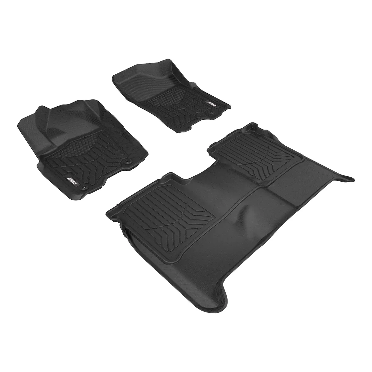 Aries 2804309 Styleguard Xd Black Custom Floor Liners, Select Nissan Titan Crew Cab, 1St And 2Nd Row 1