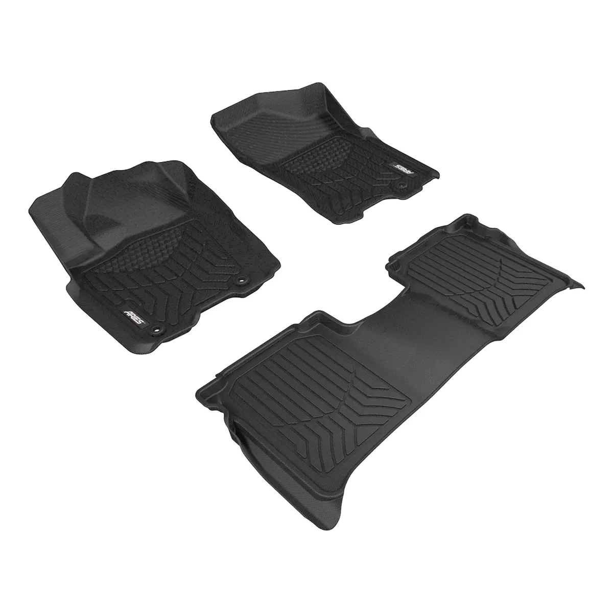 Aries 2804409 Styleguard Xd Black Custom Floor Liners, Select Nissan Titan Crew Cab, 1St And 2Nd Row 1