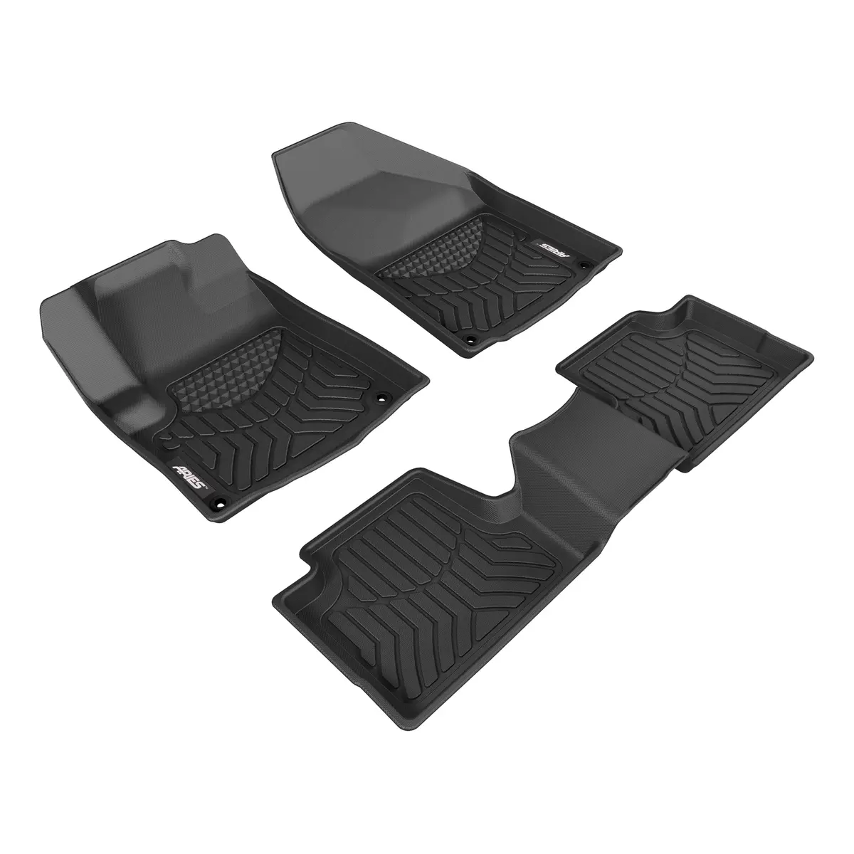 Aries 2804509 Styleguard Xd Black Custom Floor Liners, Select Jeep Cherokee, 1St And 2Nd Row 1