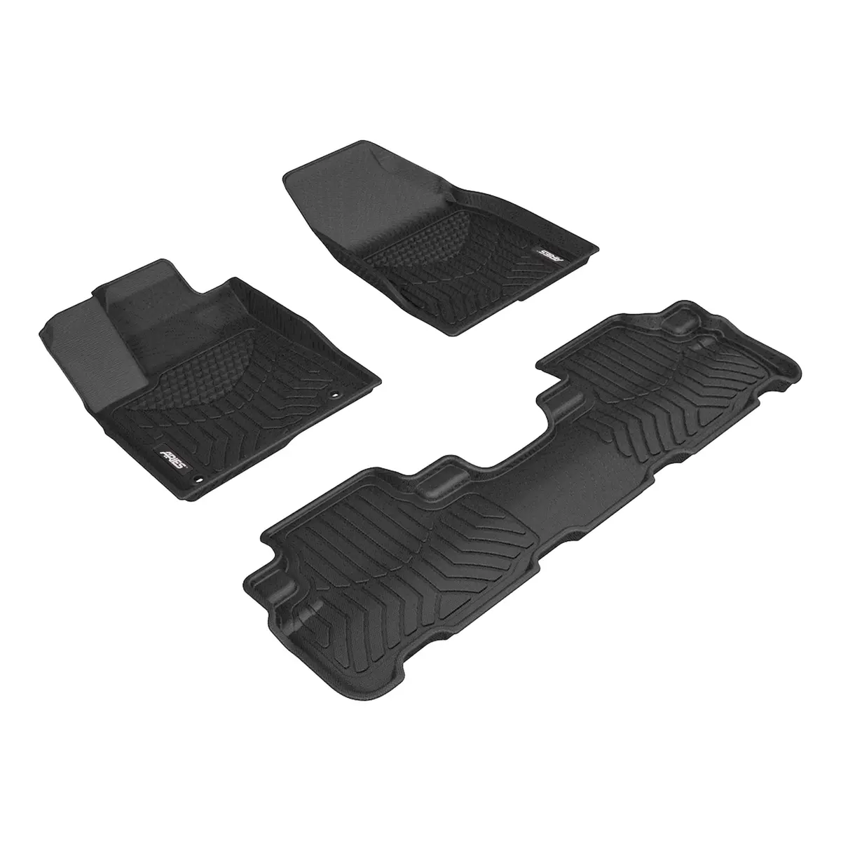 Aries 2805709 Styleguard Xd Black Custom Floor Liners, Select Toyota Highlander, 1St And 2Nd Row 1