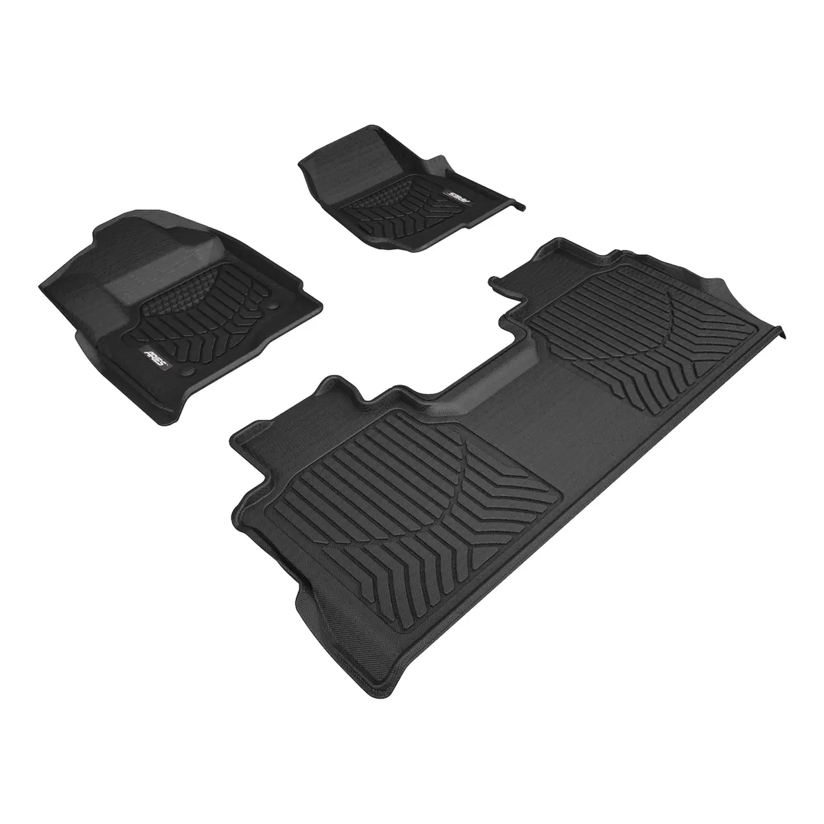 Aries 2807109 Styleguard Xd Black Custom Floor Liners, Select Ford F250, F350, F450 Super Duty Crew Cab (Bench Seat), 1St, 2Nd Row 1