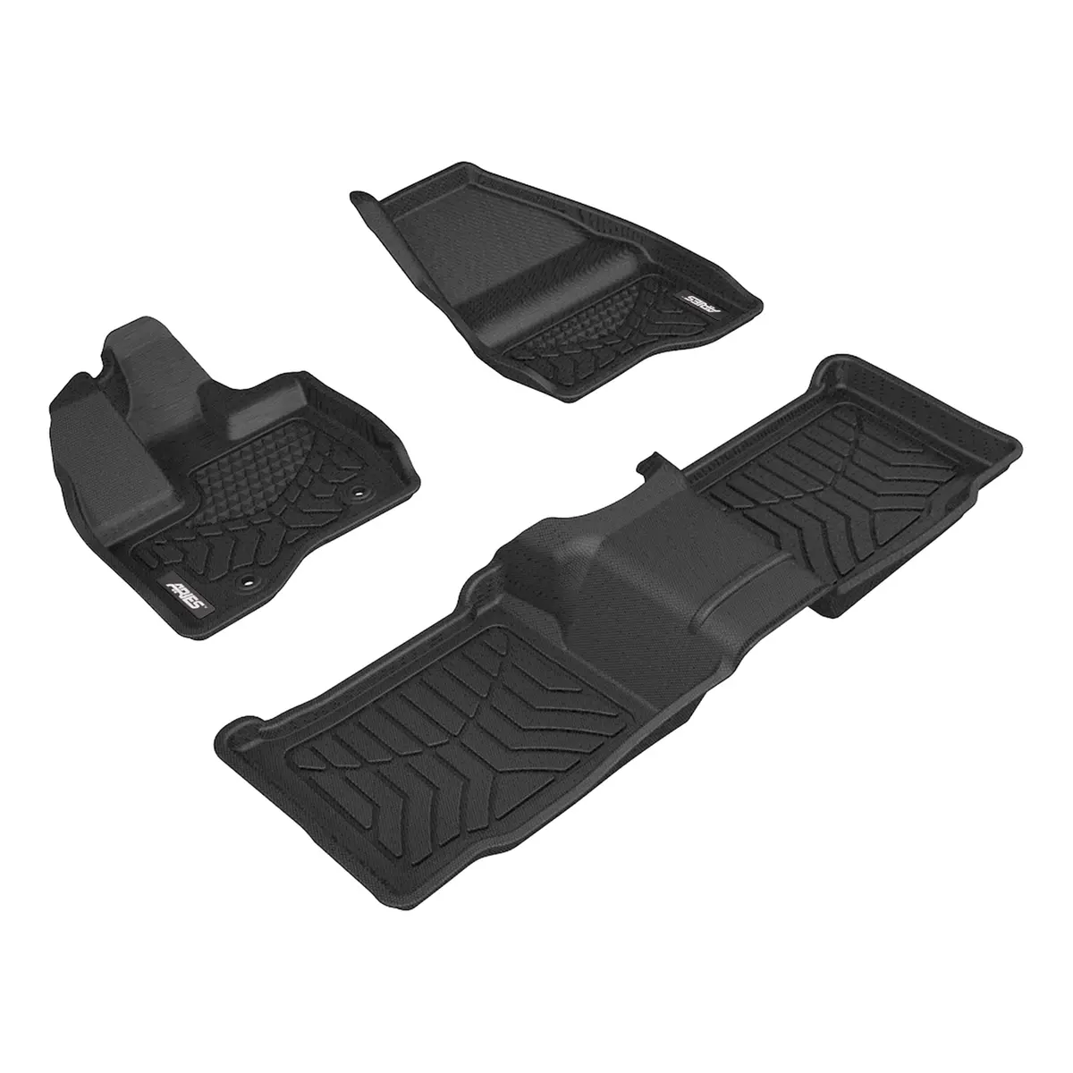 Aries 2807509 Styleguard Xd Black Custom Floor Liners, Select Ford Explorer (Bench Seat Only), 1St And 2Nd Row 1