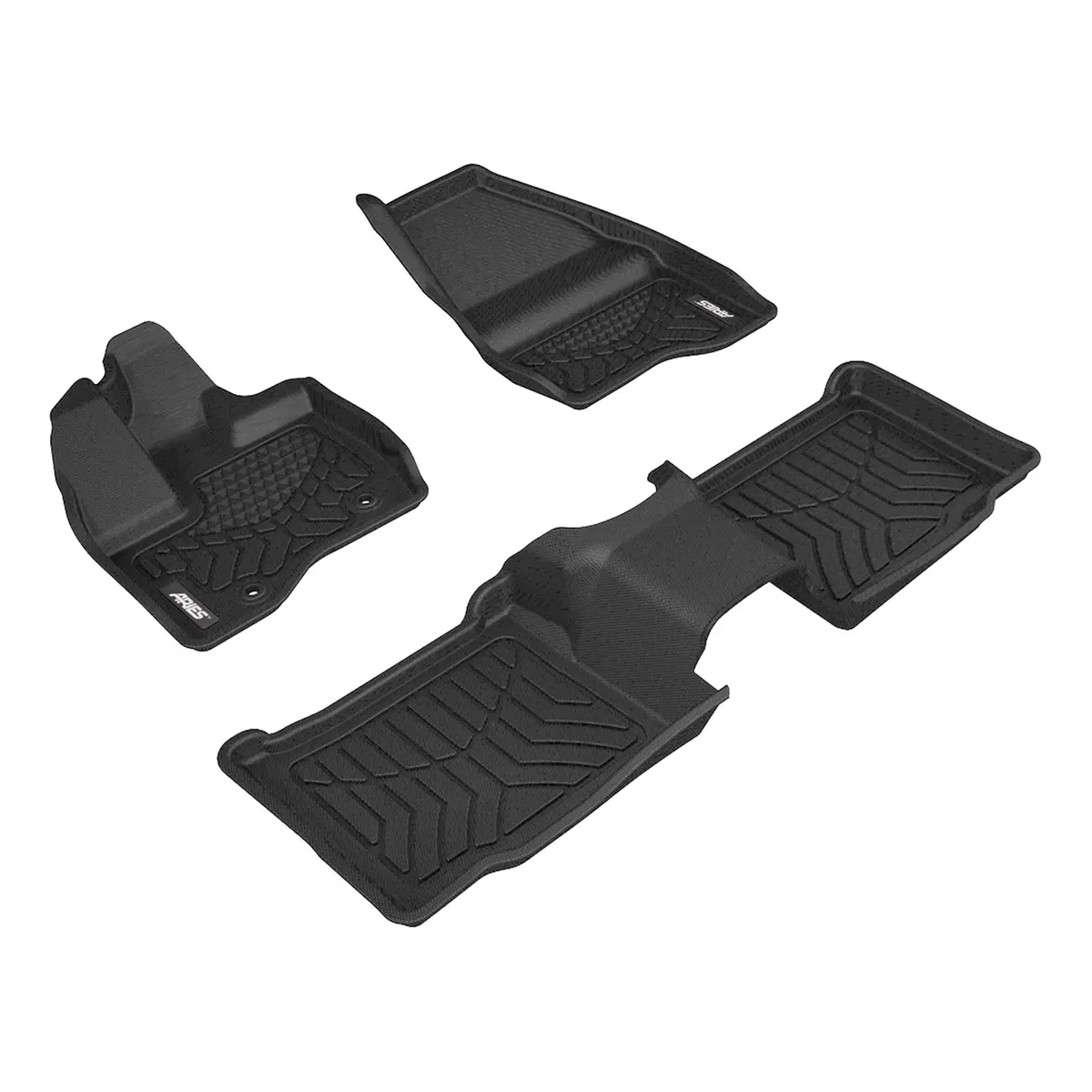 Aries 2807609 Styleguard Xd Black Custom Floor Liners, Select Ford Explorer (Bucket Seats Only), 1St And 2Nd Row 1
